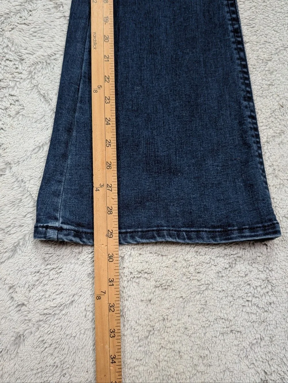 Free People Jeans Womens 25 Blue Penny Mid Rise Flare Cotton Stretch Retro Boho